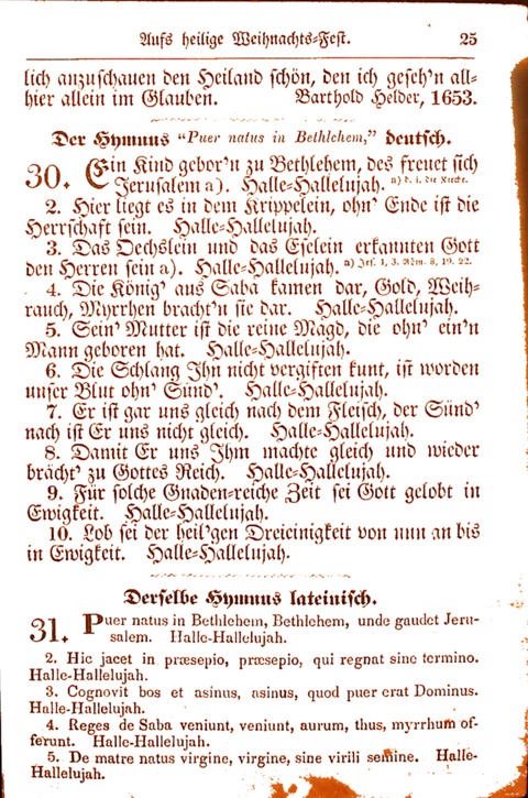 Evangelisch-Lutherisches Gesang-Buch: worin die gebräuchlichsten alten Kirchen-Lieder Dr. M. Lutheri und anderer reinen lehrer und zeugen Gottes, zur Befoerderung der wahren ... (2. verm. Aus.) page 25