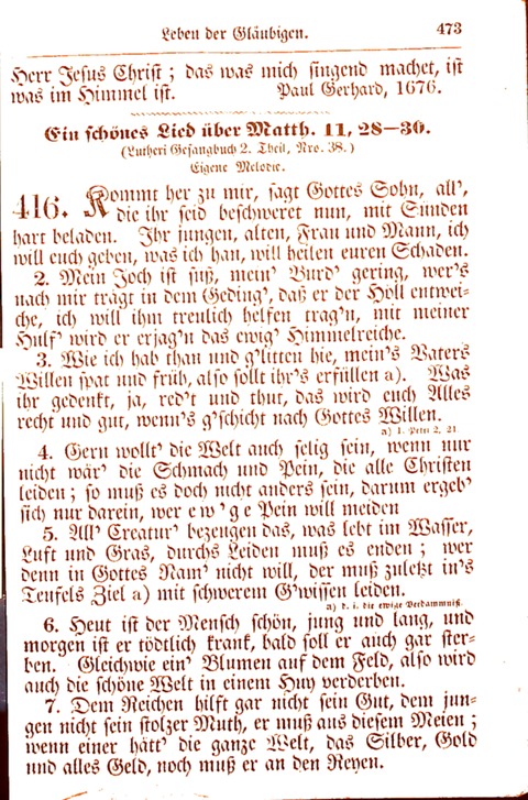 Evangelisch-Lutherisches Gesang-Buch: worin die gebräuchlichsten alten Kirchen-Lieder Dr. M. Lutheri und anderer reinen lehrer und zeugen Gottes, zur Befoerderung der wahren ... (2. verm. Aus.) page 474