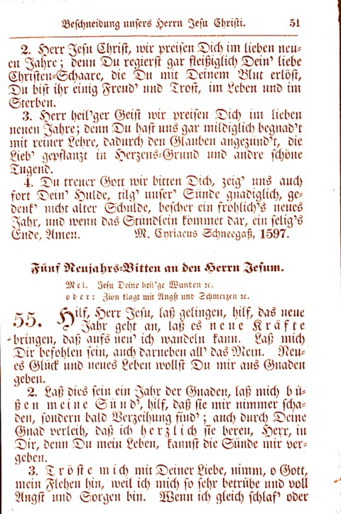 Evangelisch-Lutherisches Gesang-Buch: worin die gebräuchlichsten alten Kirchen-Lieder Dr. M. Lutheri und anderer reinen lehrer und zeugen Gottes, zur Befoerderung der wahren ... (2. verm. Aus.) page 51