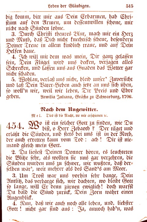 Evangelisch-Lutherisches Gesang-Buch: worin die gebräuchlichsten alten Kirchen-Lieder Dr. M. Lutheri und anderer reinen lehrer und zeugen Gottes, zur Befoerderung der wahren ... (2. verm. Aus.) page 516