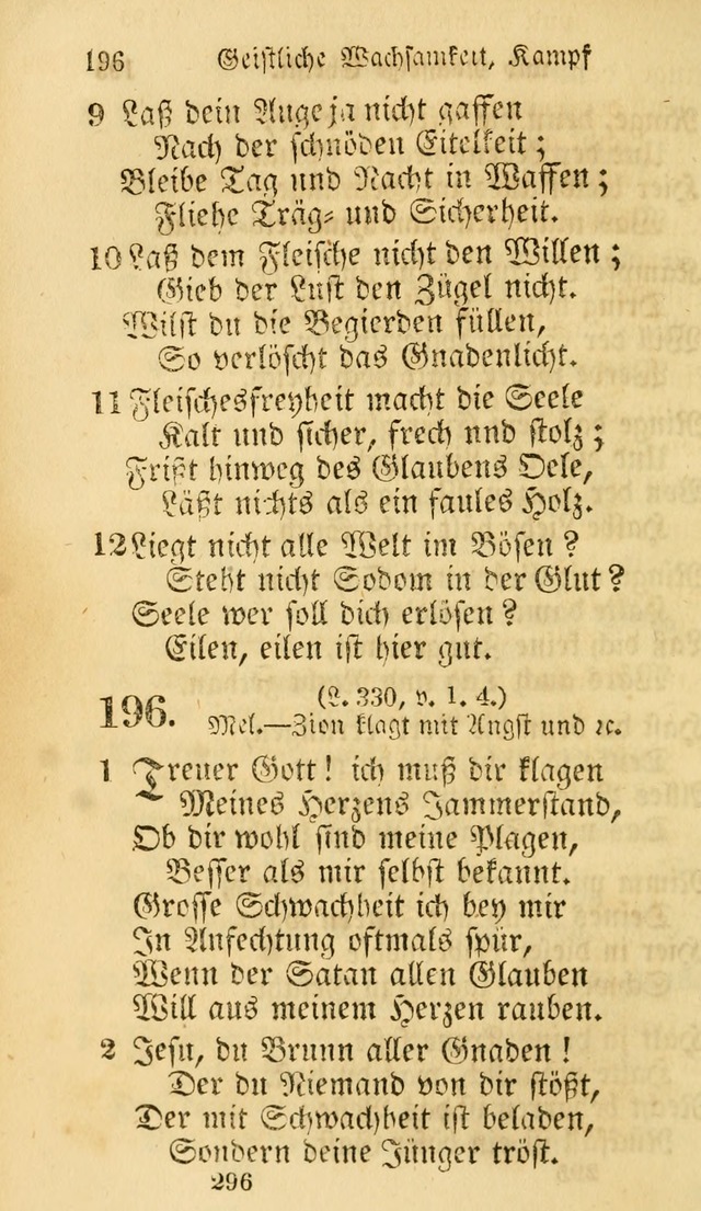 Evangelische Lieder-Sammlung: genommen aus der Liedersammlung und dem Gemeinschaftlichen Gesangbuch in den evanglischen Gemeinen page 296