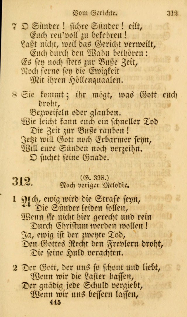 Evangelische Lieder-Sammlung: genommen aus der Liedersammlung und dem Gemeinschaftlichen Gesangbuch in den evanglischen Gemeinen page 445