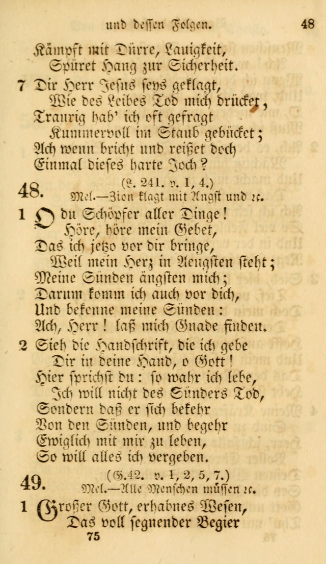 Evangelische Lieder-Sammlung: genommen aus der Liedersammlung und dem Gemeinschaftlichen Gesangbuch in den evanglischen Gemeinen page 75