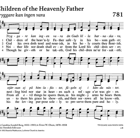 Hymn Information for Children Of The Heavenly Father!