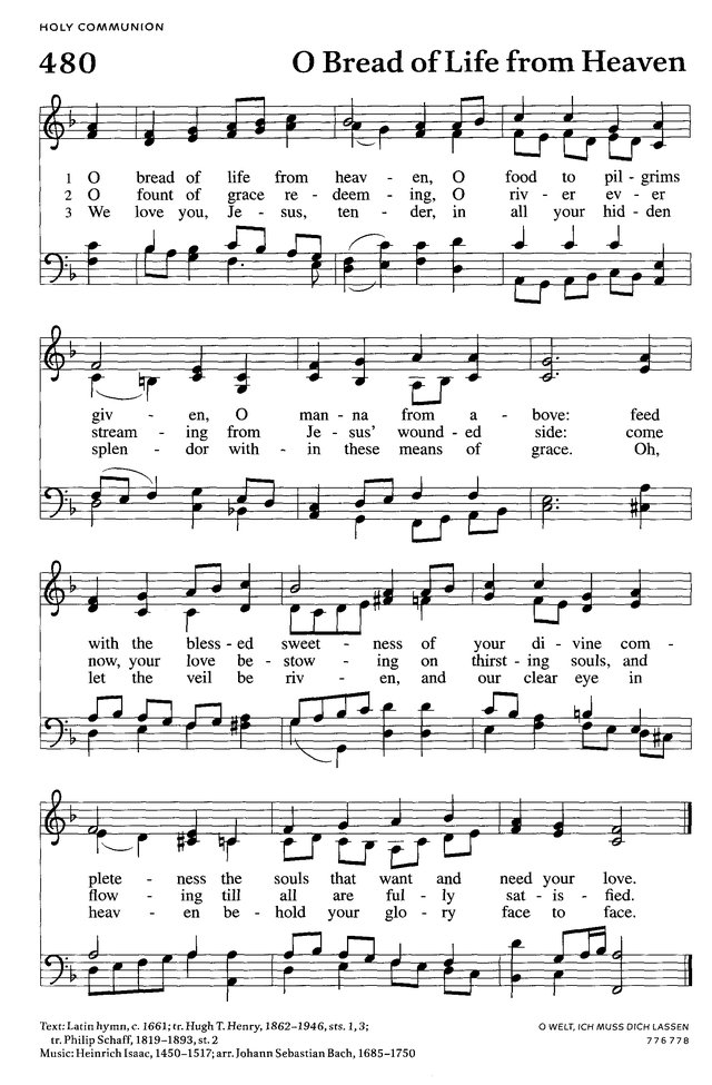 O Bread of Life From Heaven | Hymnary.org