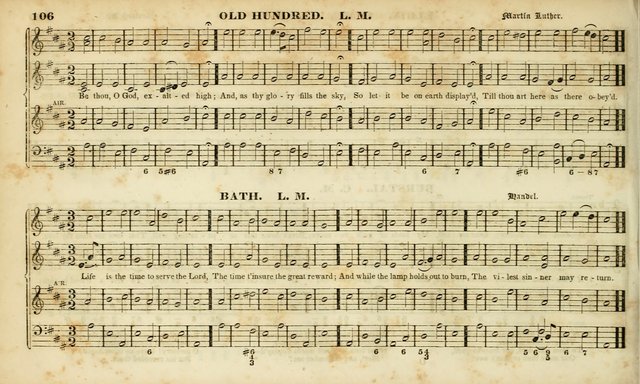 Evangelical Musick: or, The Sacred Minstrel and Sacred Harp United: consisting of a great variety of psalm and hymn tunes, set pieces, anthems, etc. (10th ed) page 106