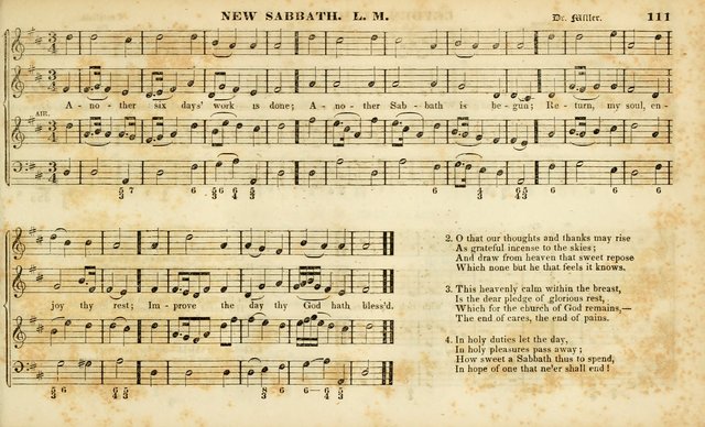 Evangelical Musick: or, The Sacred Minstrel and Sacred Harp United: consisting of a great variety of psalm and hymn tunes, set pieces, anthems, etc. (10th ed) page 111