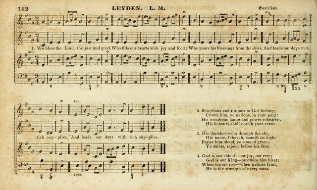 Evangelical Musick: or, The Sacred Minstrel and Sacred Harp United: consisting of a great variety of psalm and hymn tunes, set pieces, anthems, etc. (10th ed) page 112