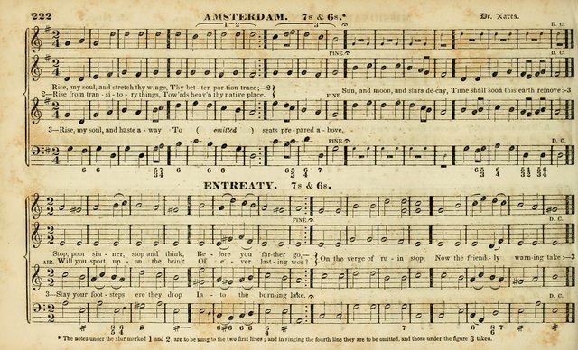 Evangelical Musick: or, The Sacred Minstrel and Sacred Harp United: consisting of a great variety of psalm and hymn tunes, set pieces, anthems, etc. (10th ed) page 222