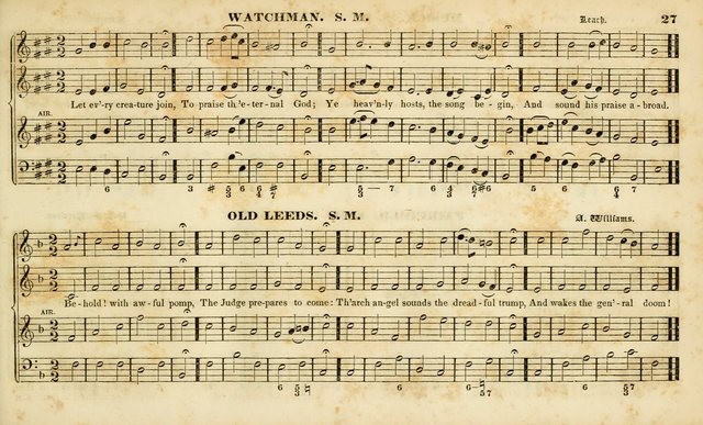Evangelical Musick: or, The Sacred Minstrel and Sacred Harp United: consisting of a great variety of psalm and hymn tunes, set pieces, anthems, etc. (10th ed) page 27
