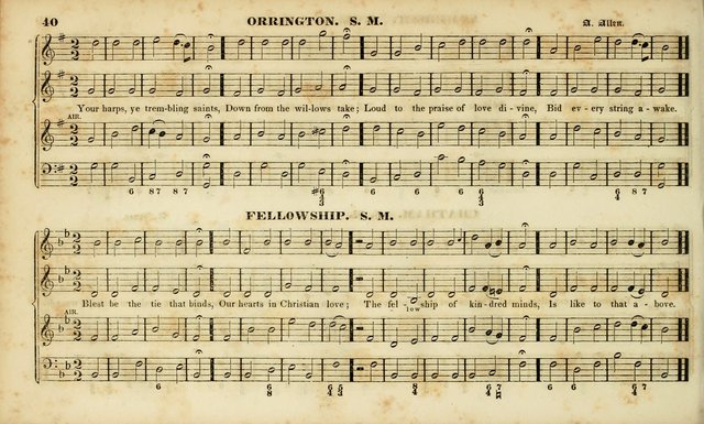 Evangelical Musick: or, The Sacred Minstrel and Sacred Harp United: consisting of a great variety of psalm and hymn tunes, set pieces, anthems, etc. (10th ed) page 40