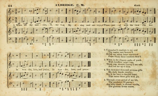Evangelical Musick: or, The Sacred Minstrel and Sacred Harp United: consisting of a great variety of psalm and hymn tunes, set pieces, anthems, etc. (10th ed) page 64