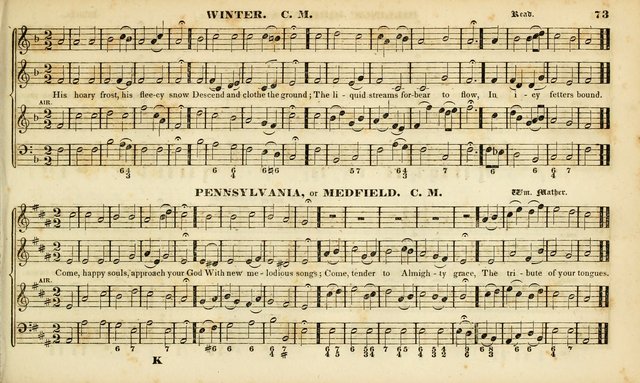 Evangelical Musick: or, The Sacred Minstrel and Sacred Harp United: consisting of a great variety of psalm and hymn tunes, set pieces, anthems, etc. (10th ed) page 73