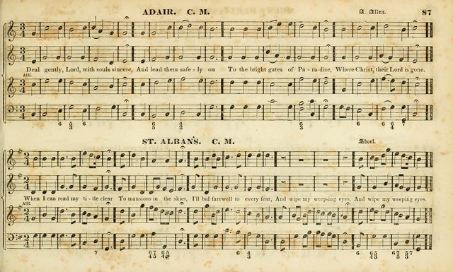Evangelical Musick: or, The Sacred Minstrel and Sacred Harp United: consisting of a great variety of psalm and hymn tunes, set pieces, anthems, etc. (10th ed) page 87