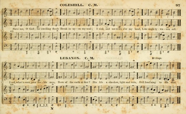 Evangelical Musick: or, The Sacred Minstrel and Sacred Harp United: consisting of a great variety of psalm and hymn tunes, set pieces, anthems, etc. (10th ed) page 97
