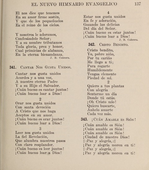 El Nuevo Himnario Evangelico para el uso de las Iglesias Evangelicas de Habla Espanol en Todo el Mundo page 137