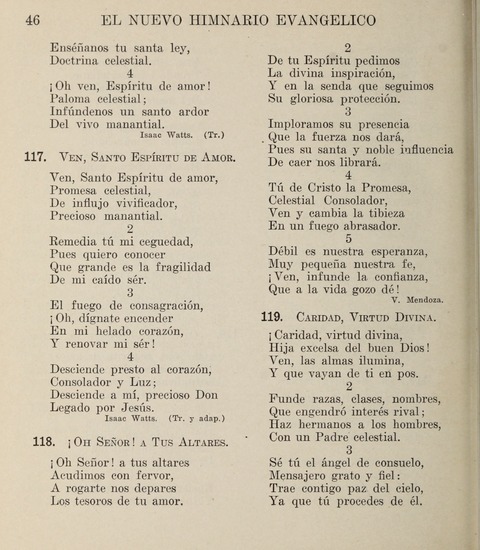 El Nuevo Himnario Evangelico para el uso de las Iglesias Evangelicas de Habla Espanol en Todo el Mundo page 46