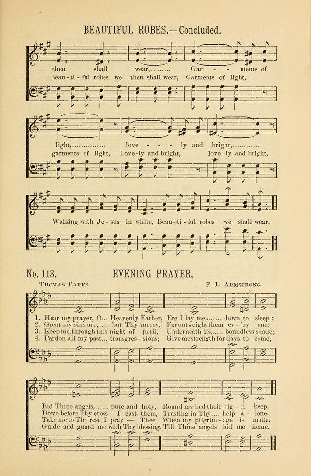 Exalted Praise: a twentieth century collection of sacred hymns for the church, Sunday school, and devotional meetings page 113