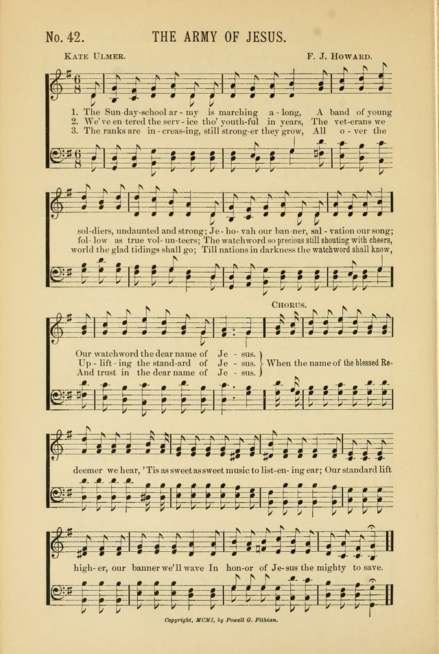 Exalted Praise: a twentieth century collection of sacred hymns for the church, Sunday school, and devotional meetings page 42