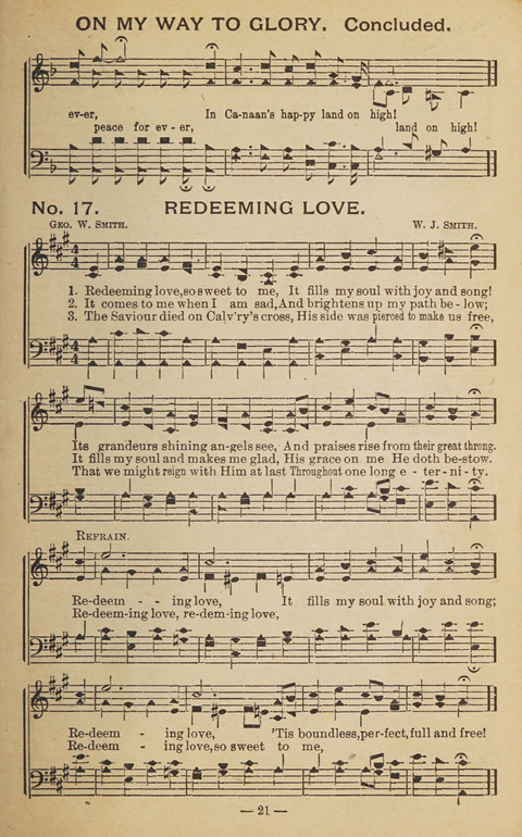 The Eureka Star: An Excellent Collection of Sacred Songs suitable for all Christian Work and Worship page 21