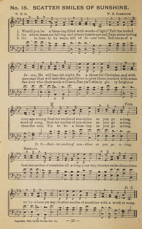 The Eureka Star: An Excellent Collection of Sacred Songs suitable for all Christian Work and Worship page 22