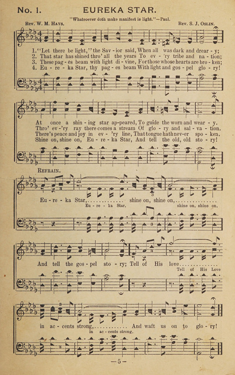 The Eureka Star: An Excellent Collection of Sacred Songs suitable for all Christian Work and Worship page 5