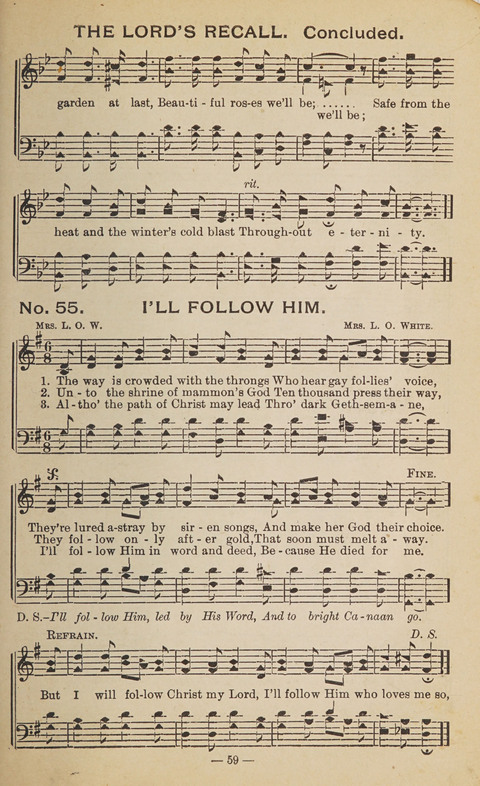 The Eureka Star: An Excellent Collection of Sacred Songs suitable for all Christian Work and Worship page 59
