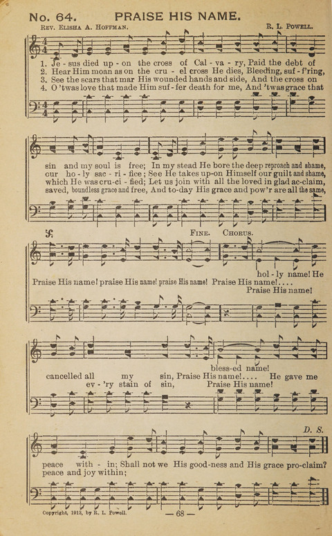 The Eureka Star: An Excellent Collection of Sacred Songs suitable for all Christian Work and Worship page 68