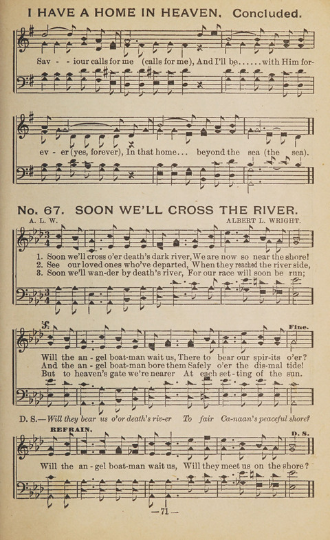 The Eureka Star: An Excellent Collection of Sacred Songs suitable for all Christian Work and Worship page 71