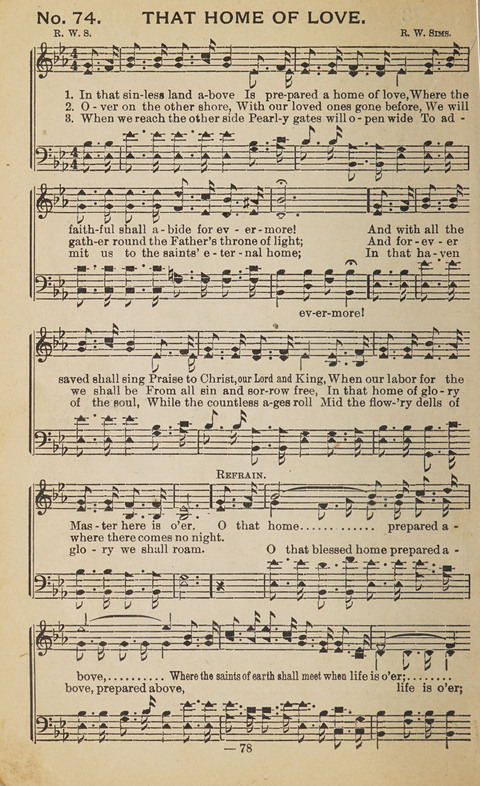 The Eureka Star: An Excellent Collection of Sacred Songs suitable for all Christian Work and Worship page 78