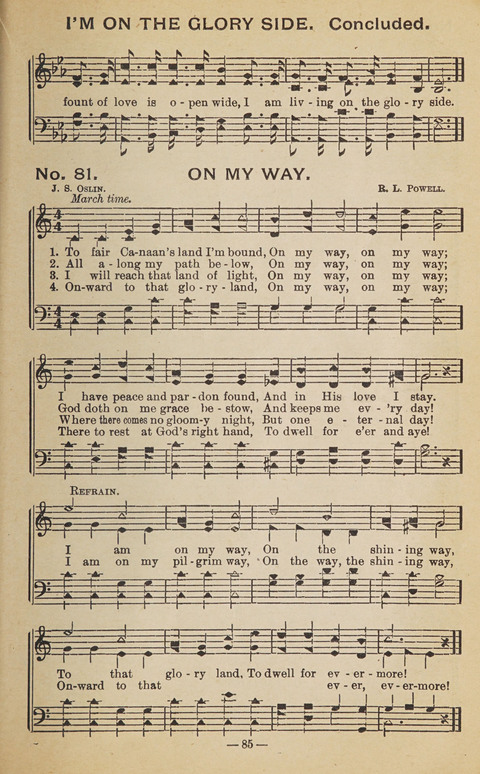 The Eureka Star: An Excellent Collection of Sacred Songs suitable for all Christian Work and Worship page 85