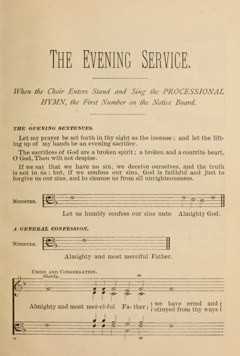 An Evening Service Book: for evensong, missions, Sunday schools, family prayer, etc. page 1