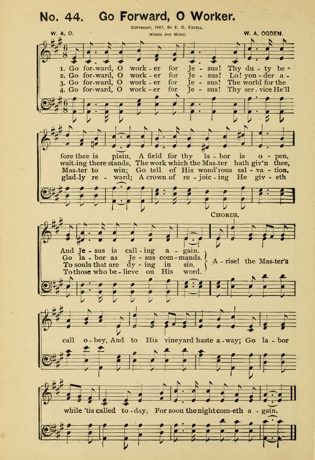 Excellent Songs: for the Church and Sunday School page 44