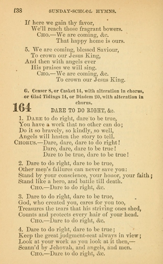 The Eclectic Sabbath School Hymn Book page 138