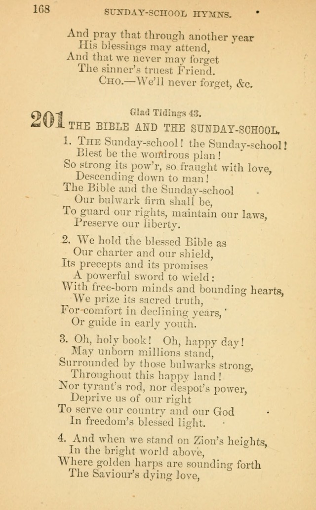The Eclectic Sabbath School Hymn Book page 168