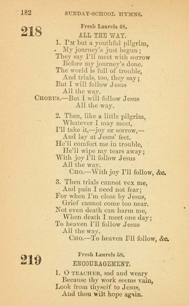 The Eclectic Sabbath School Hymn Book page 182