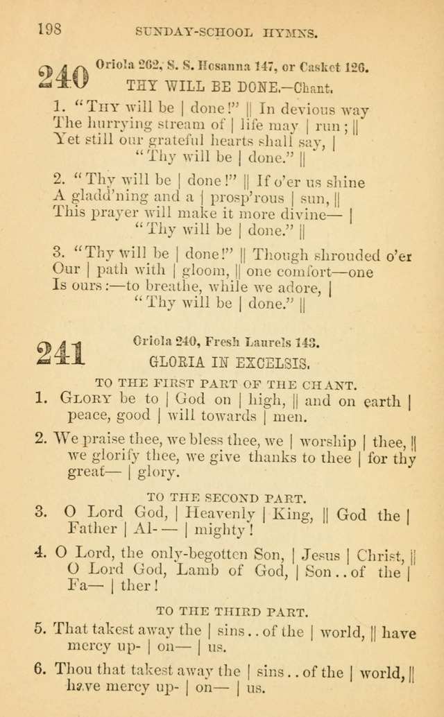 The Eclectic Sabbath School Hymn Book page 198