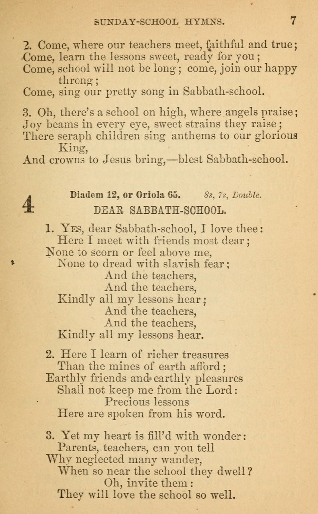 The Eclectic Sabbath School Hymn Book page 7