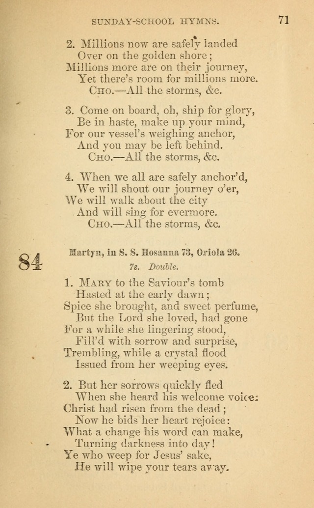 The Eclectic Sabbath School Hymn Book page 71