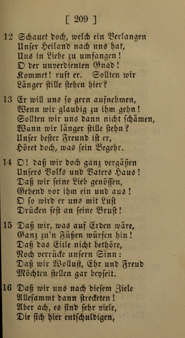 Eine unparteiische Lieder-Sammlung zum Gebrauch beim Oeffentlichen Gottesdienst und Häuslichen Erbauung page 209