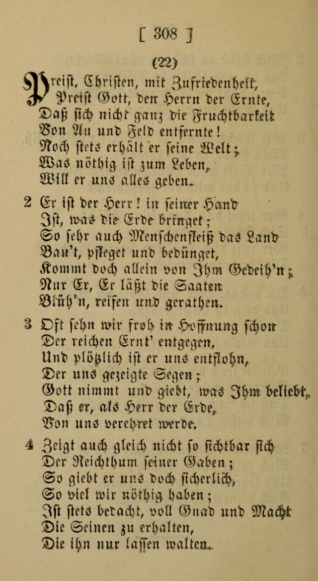 Eine unparteiische Lieder-Sammlung zum Gebrauch beim Oeffentlichen Gottesdienst und Häuslichen Erbauung page 308