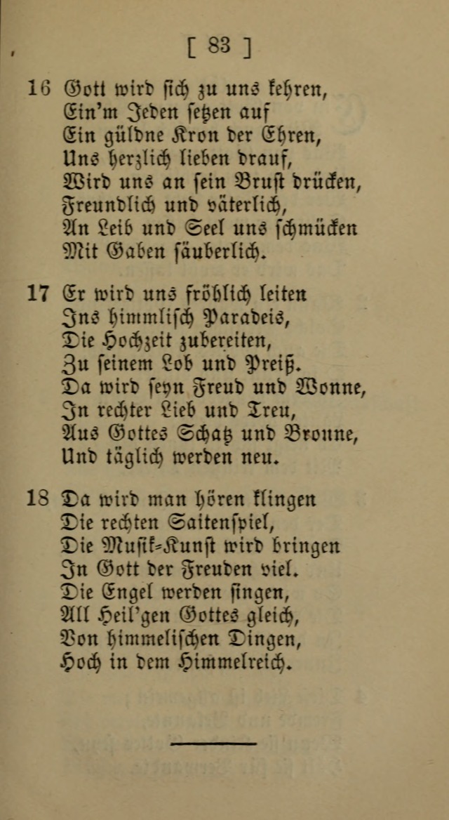 Eine unparteiische Lieder-Sammlung zum Gebrauch beim Oeffentlichen Gottesdienst und Häuslichen Erbauung page 83