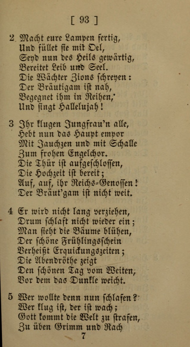 Eine unparteiische Lieder-Sammlung zum Gebrauch beim Oeffentlichen Gottesdienst und Häuslichen Erbauung page 93