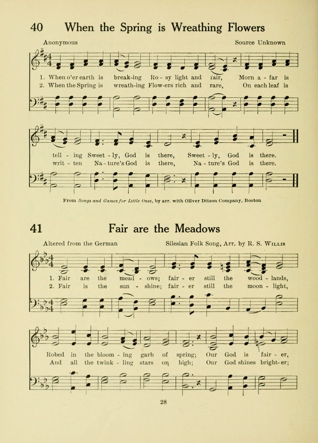 A First Book in Hymns and Worship page 28