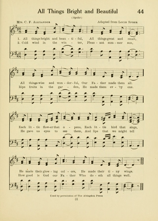 A First Book in Hymns and Worship 44. All things bright and beautiful