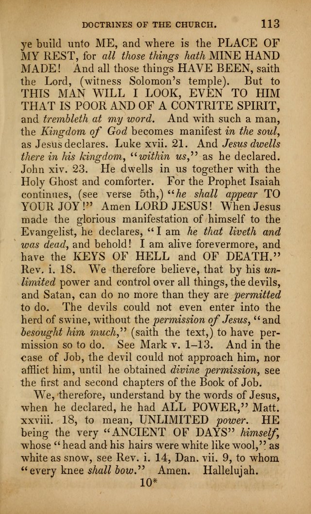 The Faith and Doctrines of the Church of the Eternal Son: intended as a church book for the church of the Eternal Sons generally... to which is added a number of select hymns adapted to the worship... page 113