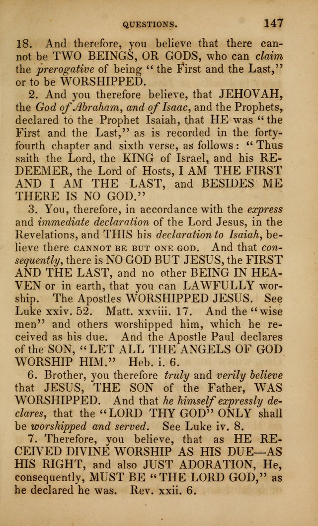The Faith and Doctrines of the Church of the Eternal Son: intended as a church book for the church of the Eternal Sons generally... to which is added a number of select hymns adapted to the worship... page 147