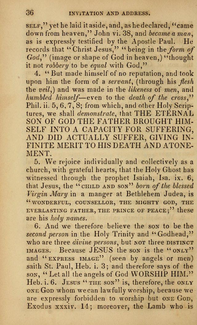 The Faith and Doctrines of the Church of the Eternal Son: intended as a church book for the church of the Eternal Sons generally... to which is added a number of select hymns adapted to the worship... page 36