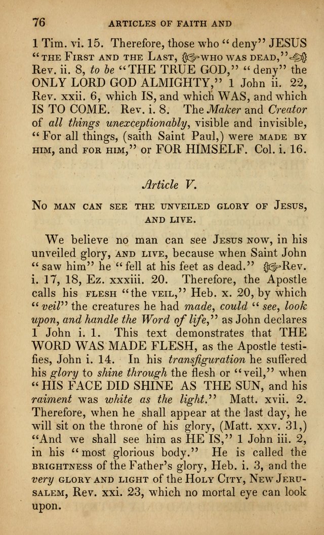 The Faith and Doctrines of the Church of the Eternal Son: intended as a church book for the church of the Eternal Sons generally... to which is added a number of select hymns adapted to the worship... page 76