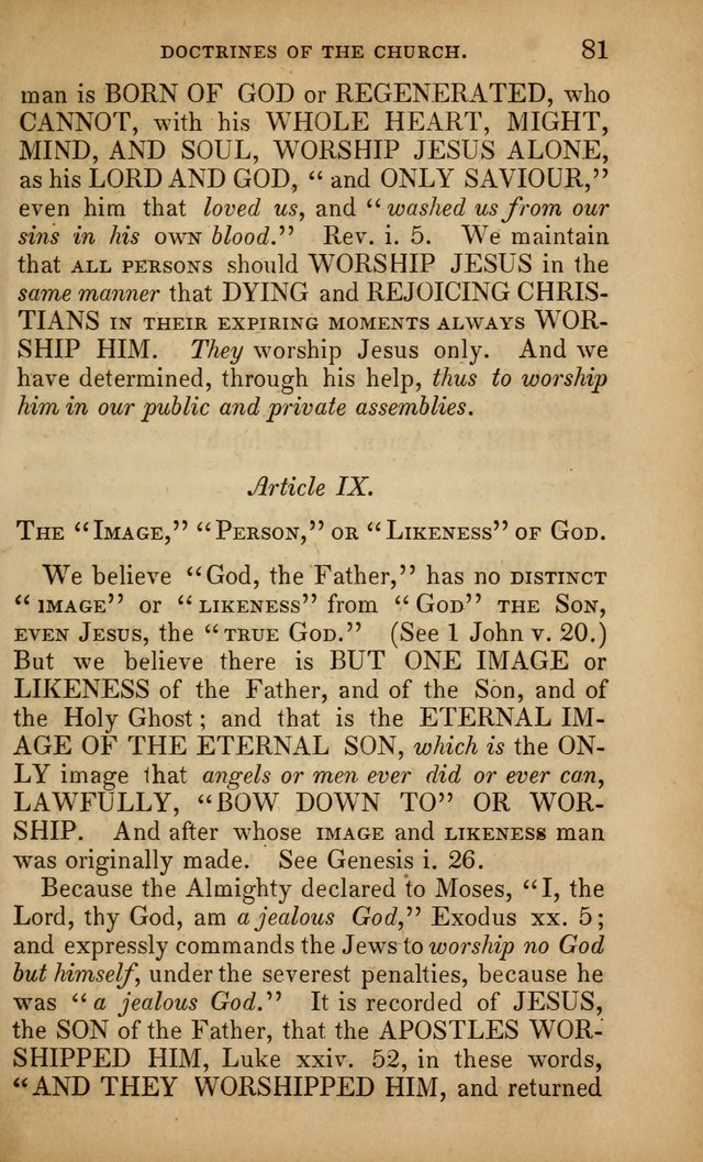 The Faith and Doctrines of the Church of the Eternal Son: intended as a church book for the church of the Eternal Sons generally... to which is added a number of select hymns adapted to the worship... page 81